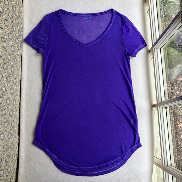 Womens' Purple Short Sleeve Shirt - Picture 1 of 8